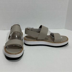 Vince || Mana Sandals Womens Taupe Leather Platform Sling Back Shoes Size 7
